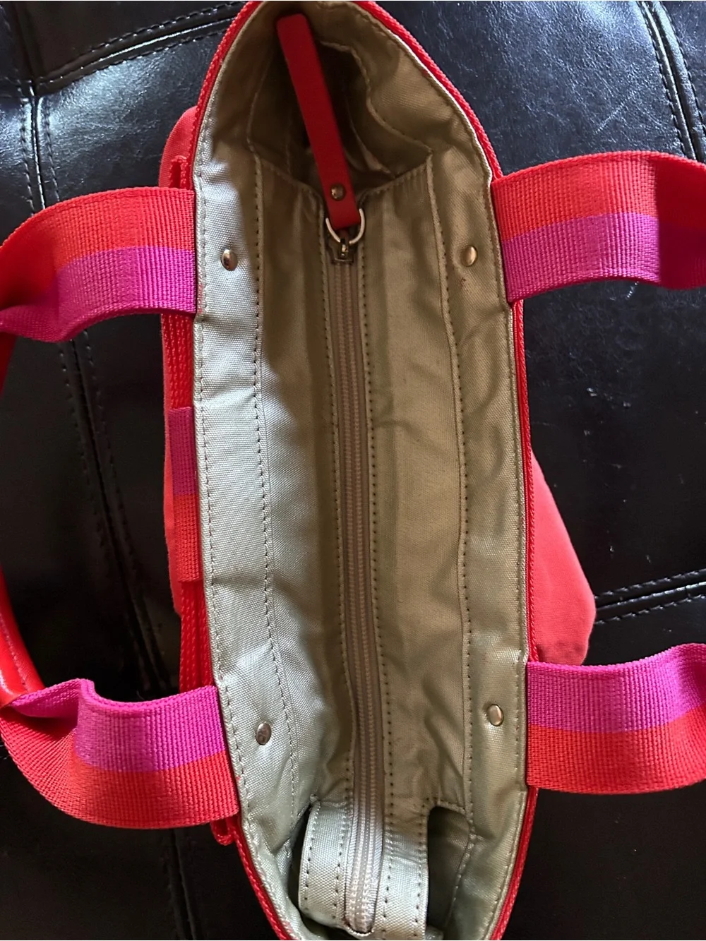 kate spade Orange handbag with Pink Trim